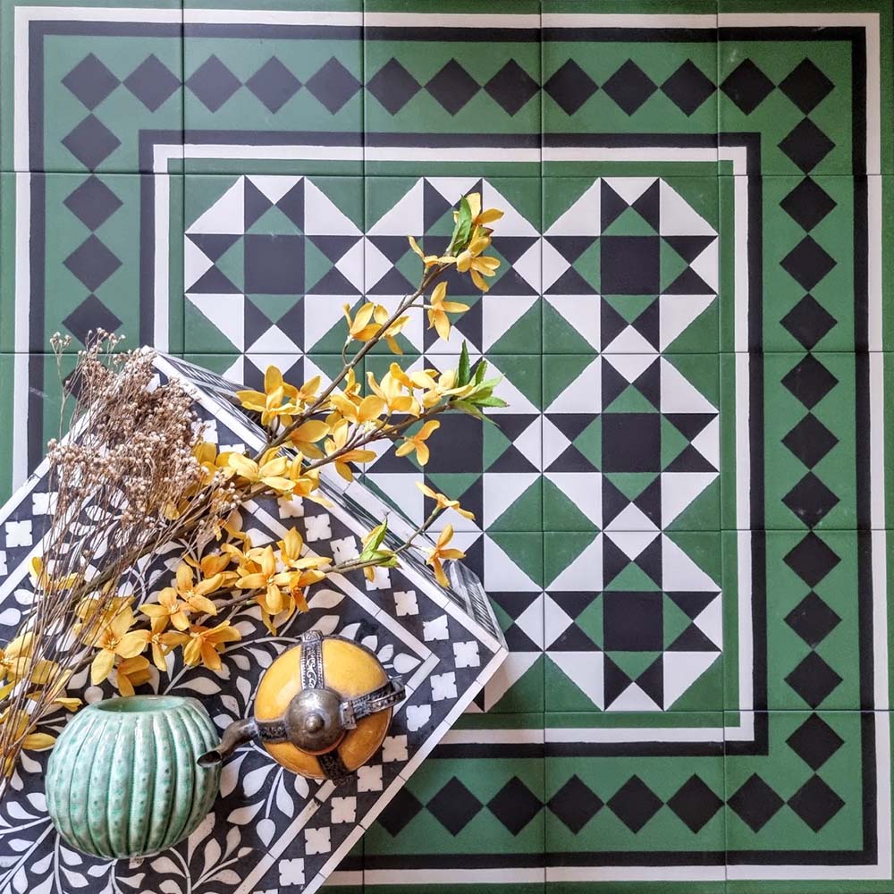 Greenbrook Manor Anti Slip Encaustic Victorian Style 20cm x 20cm - Image 12